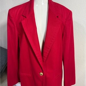 Vintage Fundamental Things 100% Pure New Wool Blazer – Red – Size 12